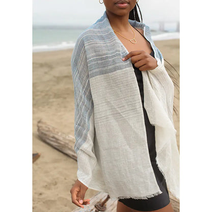 Linen Cotton Blend Wrap Scarf